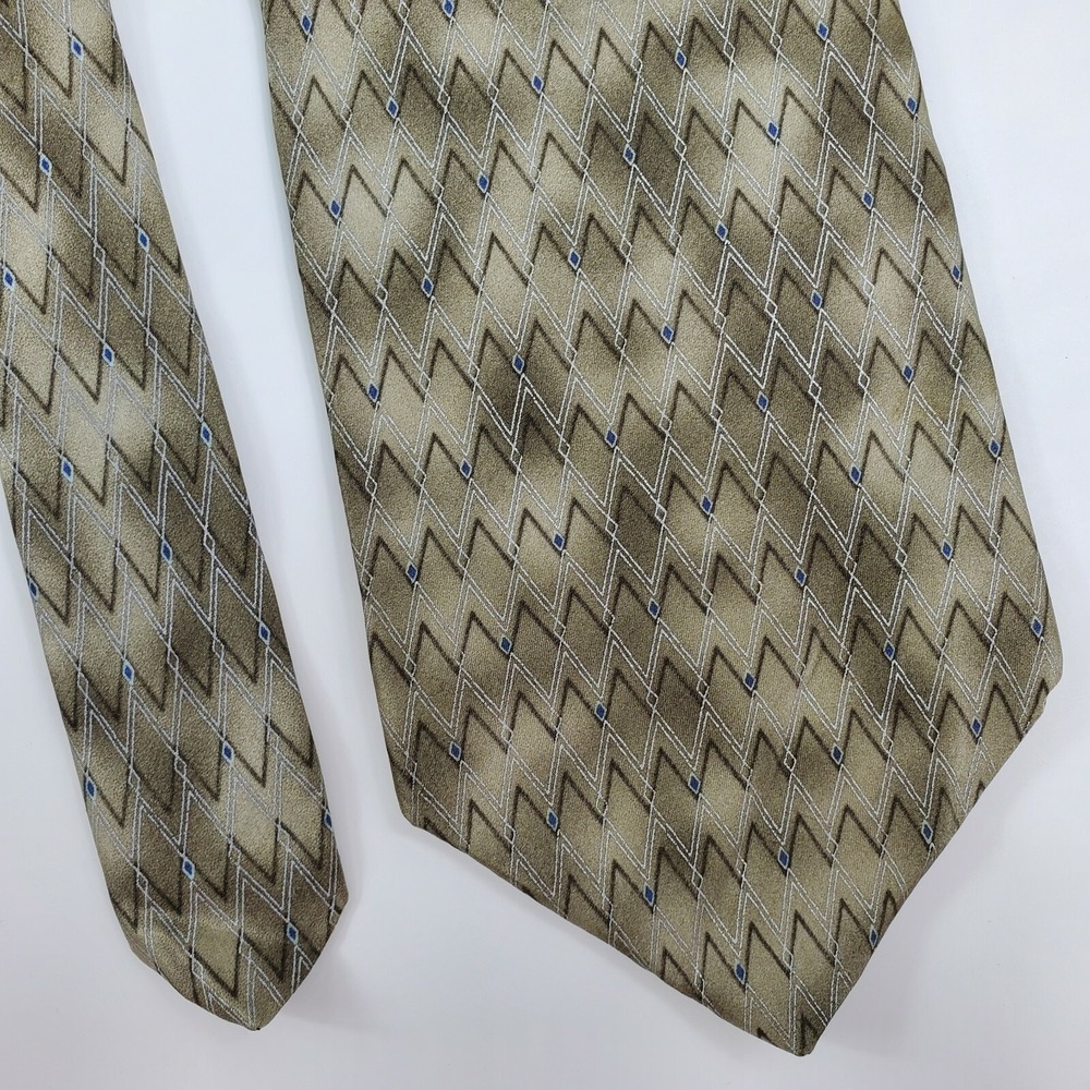 Croft & Barrow Green Silk Abstract Tie Wide